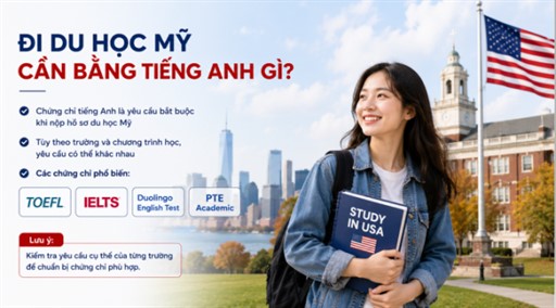 Đi du học Mỹ cần bằng tiếng Anh gì?