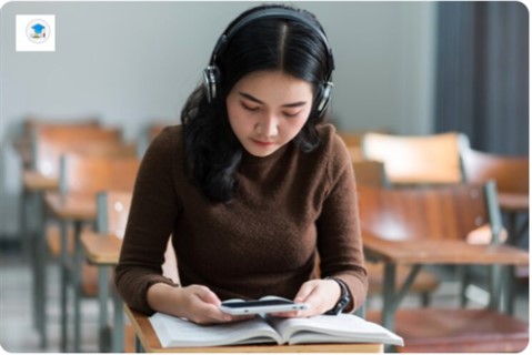 Học viên đọc lướt đoạn văn IELTS Reading để tìm từ khóa