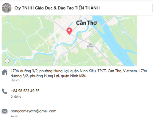 Thông tin trung tâm Tiến Thành trên facebook