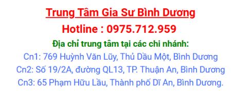 Địa chỉ trung tâm gia sư Tài Đức