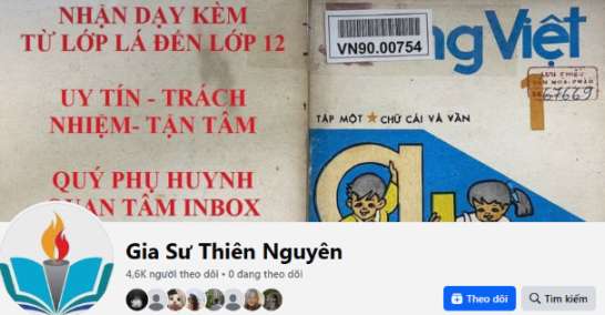 Hình ảnh trung tâm gia sư Thiên Nguyên từ facebook